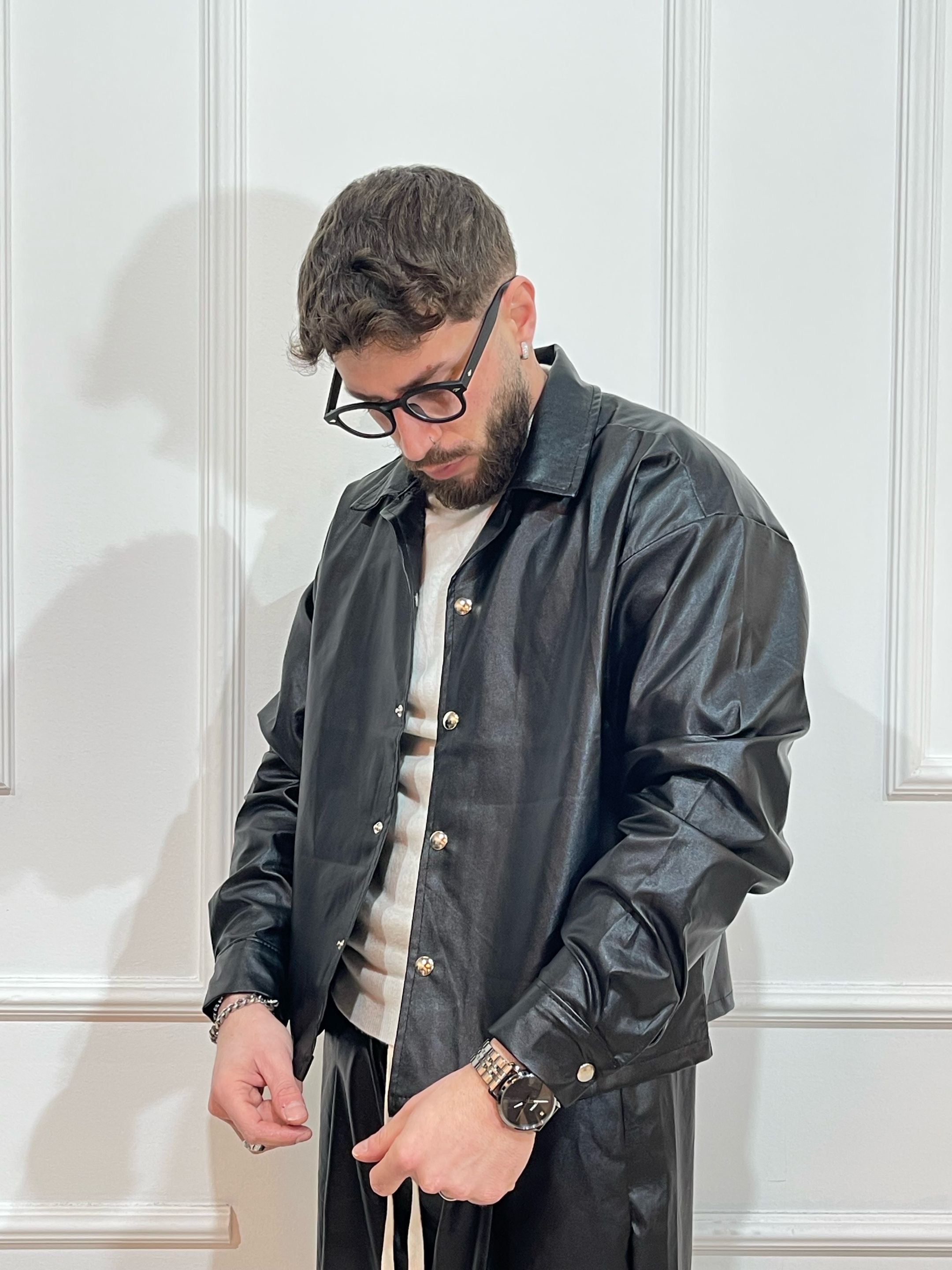 Camicione Eco-Pelle Boxy-Fit