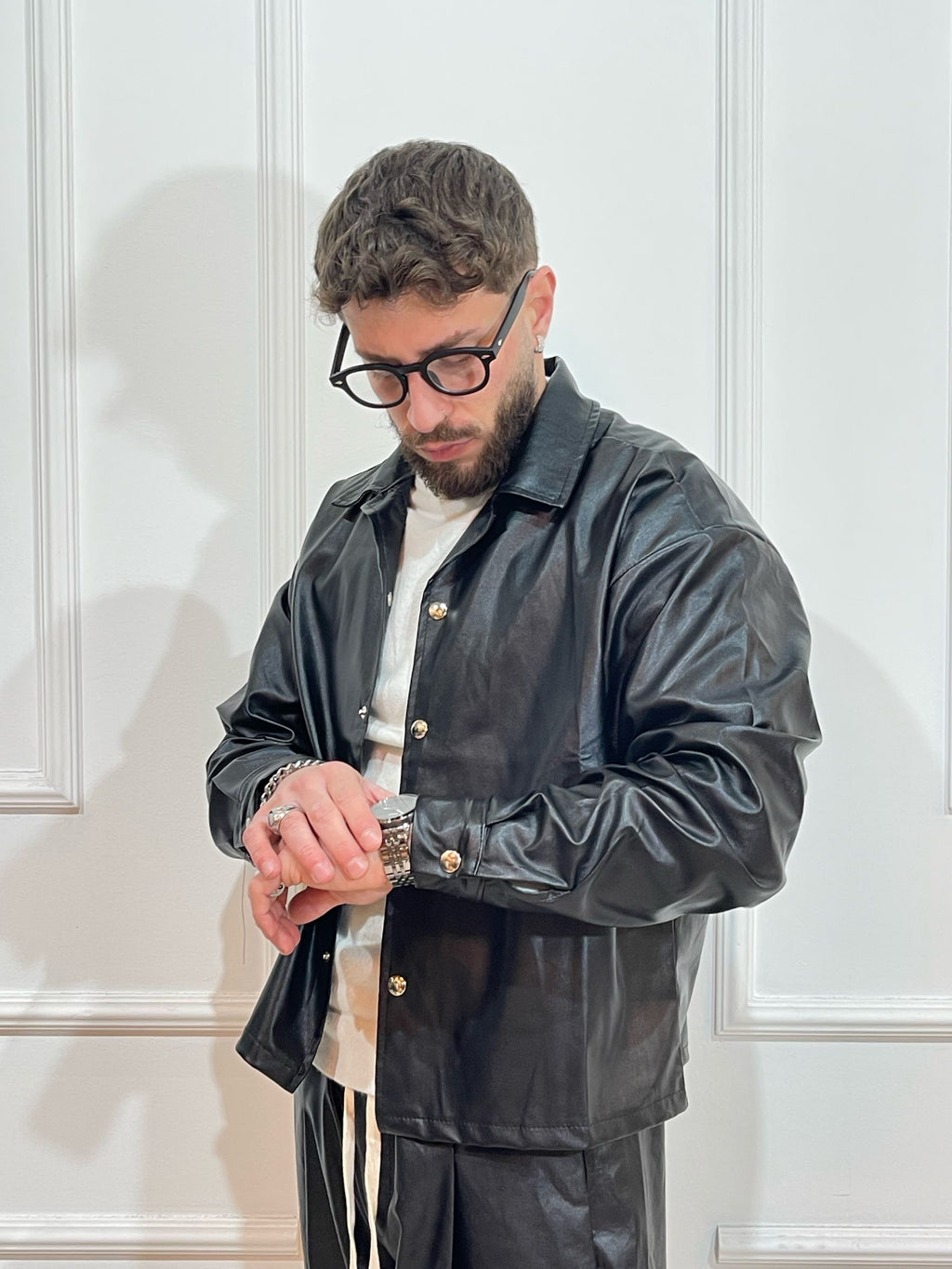 Camicione Eco-Pelle Boxy-Fit
